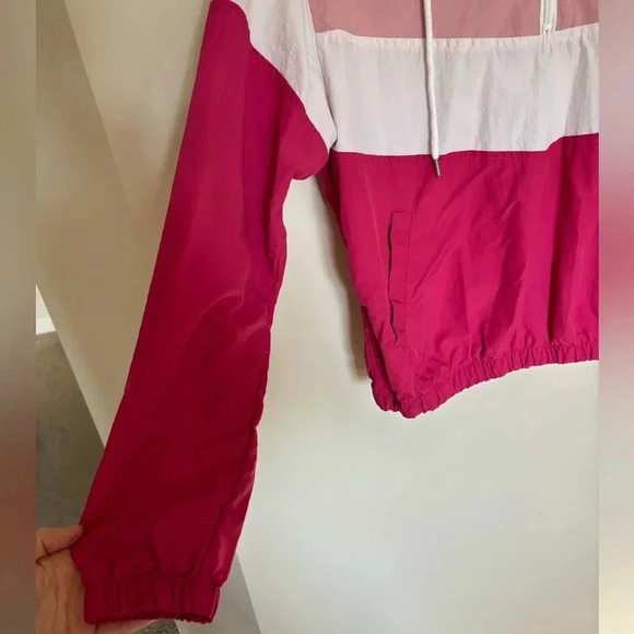 Reserve Fairfax Jacket Women’s M Pink White color block 3/4 zip windbreaker - Picture 2 of 5